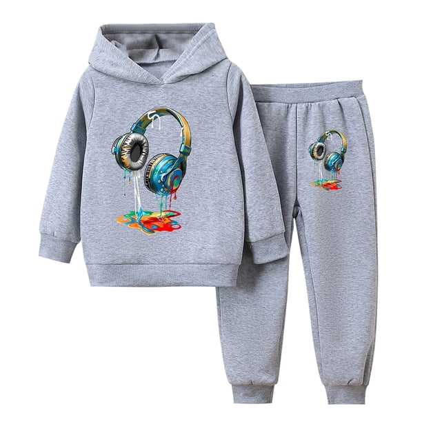 Odeerbi 2-16 Años Niñas Conjuntos Estampados Sudaderas Con Capucha Pantalones Dos Piezas Conjunto Sudadera Manga Larga Con Capucha Sudadera Primavera Pullover