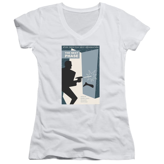 Star Trek Tng Season 5 Episode 24 Junior Women's V-Neck T-Shirt White