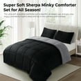 INGALIK King Size Sherpa Comforter Set, Soft Quilted Down Alternative
