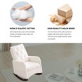 thumbnail image 6 of 25.6"W Modern Accent Upholstered Rocking Chair with High Backrest, Comfy Fabric Lounge Chair with Two Side Pocket, Arm Rocking Chair with Wood Base for Living Room Bedroom Office, White Teddy, 6 of 7
