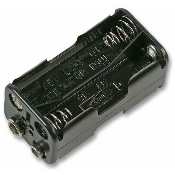 PRO POWER 4x AA Battery Holder Black Coil Spring Contact Snap Fit Side-by-Side