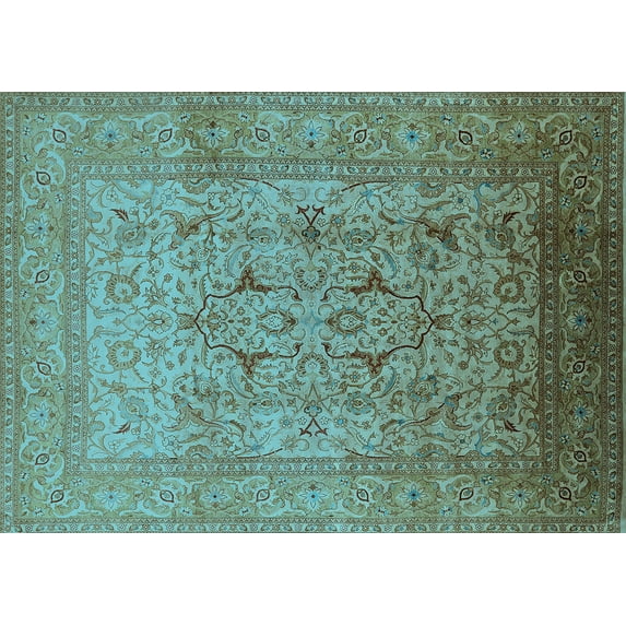 Ahgly Company Indoor Rectangle Oriental Light Blue Traditional Area Rugs, 6' x 9'