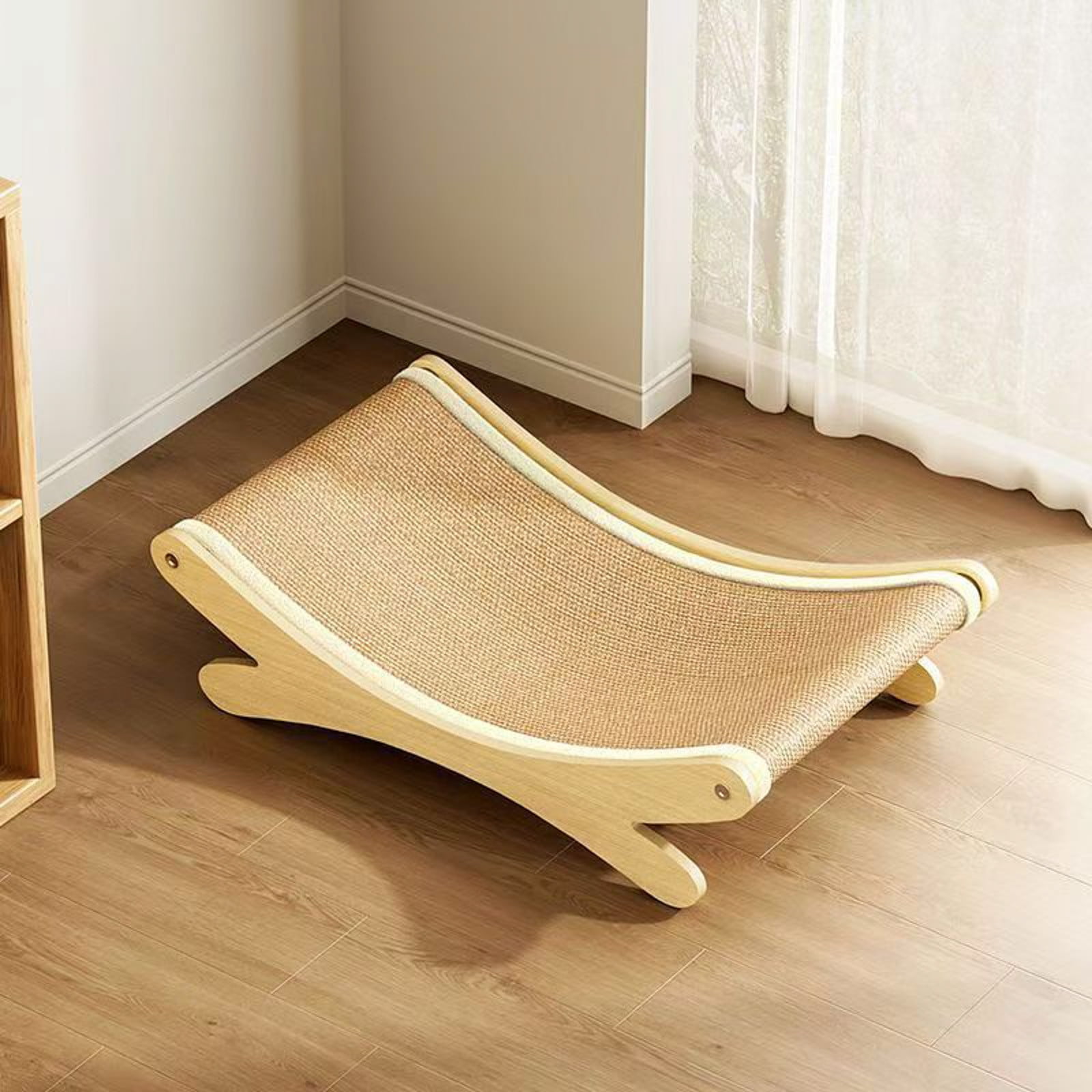 Pet Supplies Elevated Scratch Chair Bed with Beach Lounger and Sisal Mat for Indoor Outdoor Cats and Dogs - Jute Mix Design for Comfort and Play