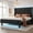 Black, variant on MARQUESSIA Full Bed Frame with Crystal Pu Leather Upholstered Headboard and LED Lights Charging Station No Box Spring Needed Sturdy & Noise-Free Beige