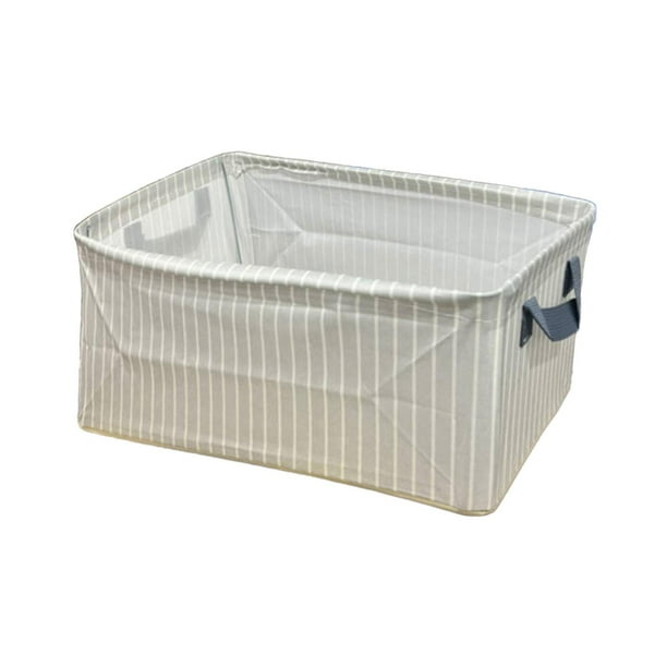 Caja de tela con asas para guardar juguetes y estantes de armario. beige