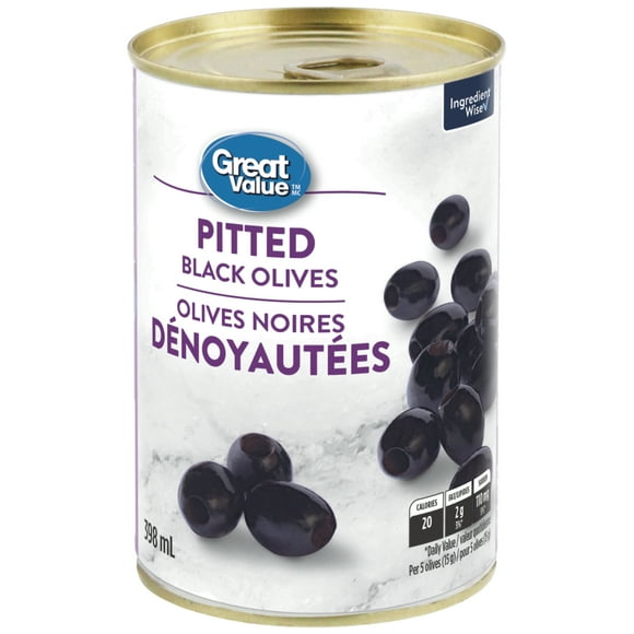 Great Value Pitted Black Olives, 398 mL