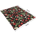 thumbnail image 4 of Strawberry Plants Fruit Flower Leaf Blanket,Comfortable Soft Flannel Throw Blanket,All Season,Warm Lightweight Blankets for Sofa Bed Couch Living Room Chair,60"x80", 4 of 4