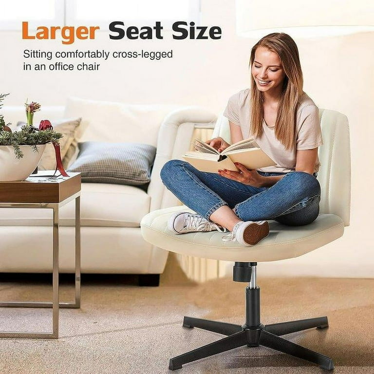 No Wheels Viral Criss Cross Chair Plus Size Armless Swivel Home