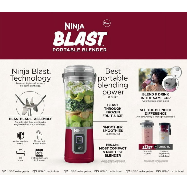 Ninja Blast 16 oz. Personal Portable Blender with Leak Proof
