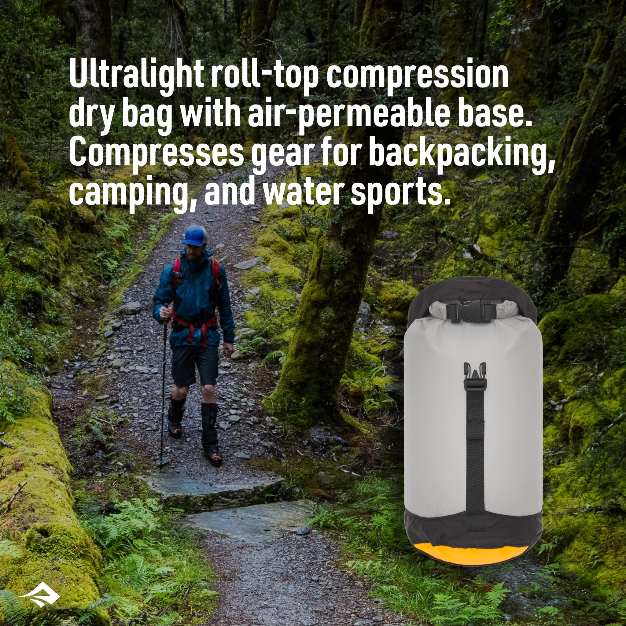 Sea to Summit eVac Ultra-Lightweight Compression Dry Bag, Waterproof Dry Storage, 20 Liter, Atoll Blue