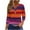 Purple, variant on Cavosen Womens Shirts 3/4 Sleeves V Neck with Button Pullover Tunic Tees Casual Striped Color Block Tops Dressy Flowy Loose Fit Shirts Basic Blouse Novelty Autumn Purple XL