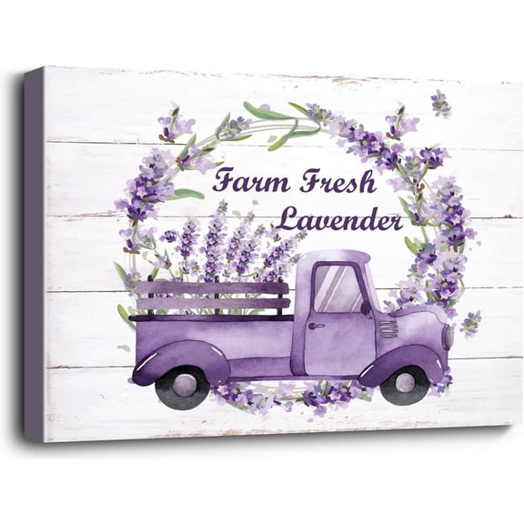 Funny Vintage Canvas Wall Art Decor, Farm Fresh Lavender Canvas Prints Poster Wall Art for Bathroom Decor, Country Farmhouse Canvas Wall Art for Bathroom Decor, Rustic Bathroom Print Sign 12x15