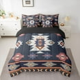 thumbnail image 3 of Homewish Western Boho Aztec Twin Bedding Sets 7-Piece for Men, Rustic Mandala Hippie Bedding Comforter Set, Navy Brown Abstract Reversible Sheet Sets, Super Cozy Room Decor, 3 of 8