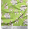 thumbnail image 1 of Soimoi Cotton Cambric Fabric Deer,Elephant & Rabbit Kids Print Fabric by the Yard 56 Inch Wide, 1 of 2