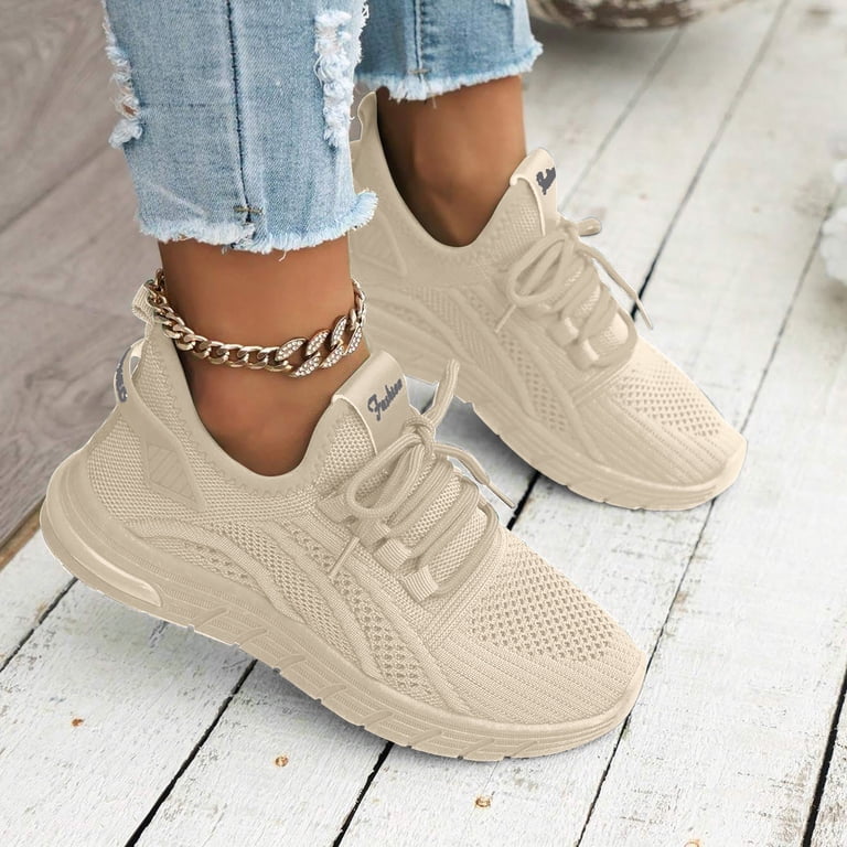 Women\'s Beige Sneakers White & Beige Sneaker - All Shoes | Red Dress main image 3