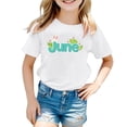 thumbnail image 1 of TZEWGL Tops For Infnat Short Sleeve Crew Neck Monthly Word Prints Clothing For Kids size 3-4T, 1 of 4