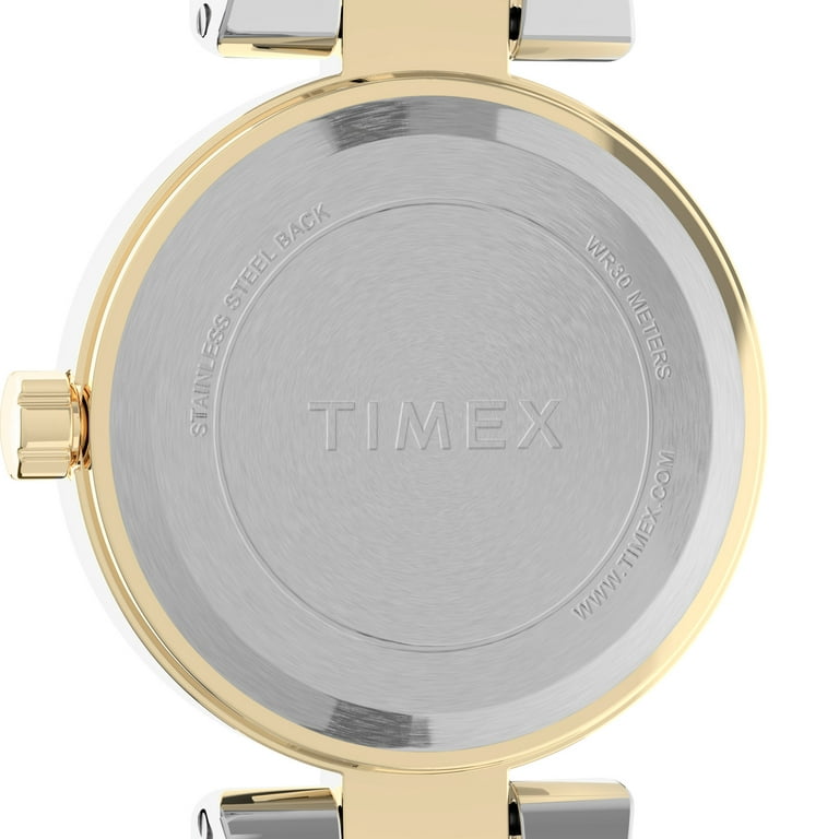 Timex Women's Fashion Stretch Bangle Floral Two-Tone 25mm Watch, Expansion  Band
