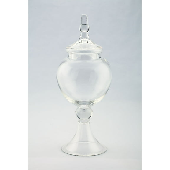 CC Home Furnishings Hand-Blown Glass Jar with Finial Lid - 16.5” - Clear