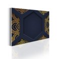 thumbnail image 1 of Mandala Acrylic Glass Wall Art, Geometric Hexagon Shape with Ornamental Mandala Parts, Accent Decor for Living Room Bedroom & Dorms, 26.3" x 19.6", Dark Night Blue Yellow, by Ambesonne, 1 of 5