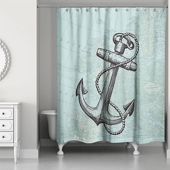 Creative Products Coastal Map Series 71x74 Shower Curtain