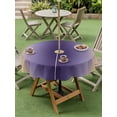 thumbnail image 5 of Dark Purple Khaki Ombre Outdoor Tablecloth with Umbrella Hole, Modern Abstract Art Gradient Spillproof Waterproof Outdoor Table Cover, Patio Tablecloths for Party/Garden/Picnic, Round 54 inch, 5 of 9