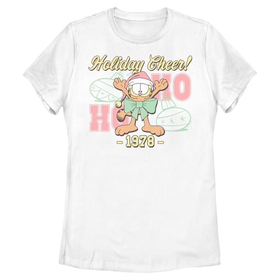 Womens Garfield Varsity Christmas Holiday Cheer T Shirt