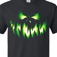 thumbnail image 4 of Inktastic Viciously Grinning Pumpkin Face in Lime Green Glow T-Shirt, 4 of 5