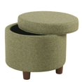thumbnail image 4 of Porch & Den  Parkchester Green Tweed Round Storage Ottoman, 4 of 5