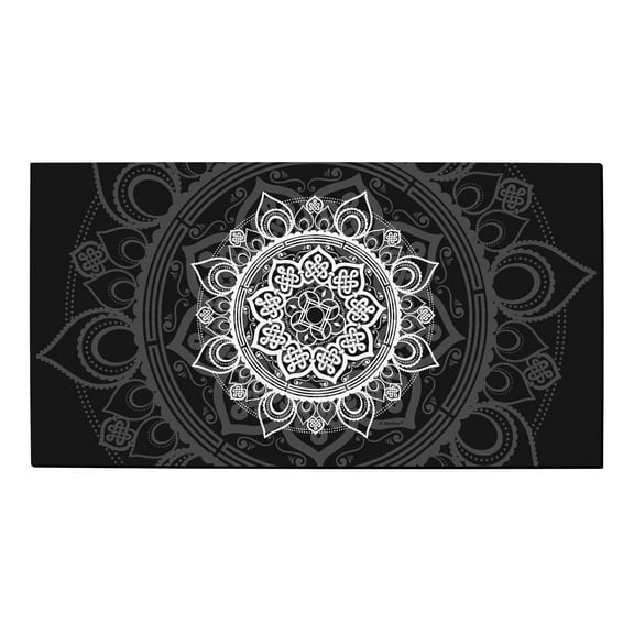 ThisWear New Home Decor Black and White Mandala Decor Rubber Welcome Mat Home Warming Gifts Doormat Mandala