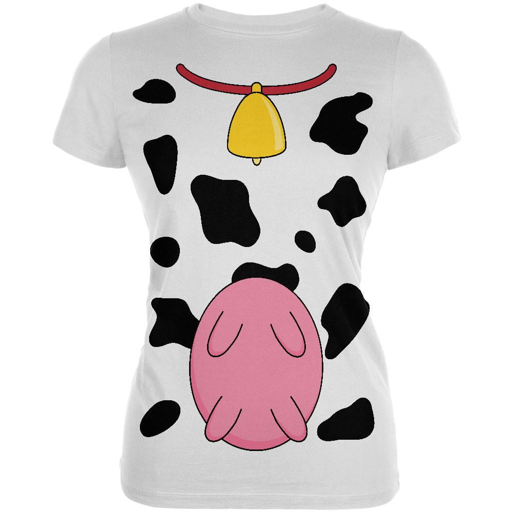 Old Glory - Halloween Cow Costume Udders Funny Juniors Soft T Shirt - Walma...