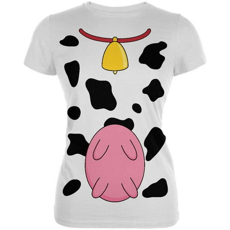 Halloween Cow Costume Udders Funny Juniors Soft T Shirt