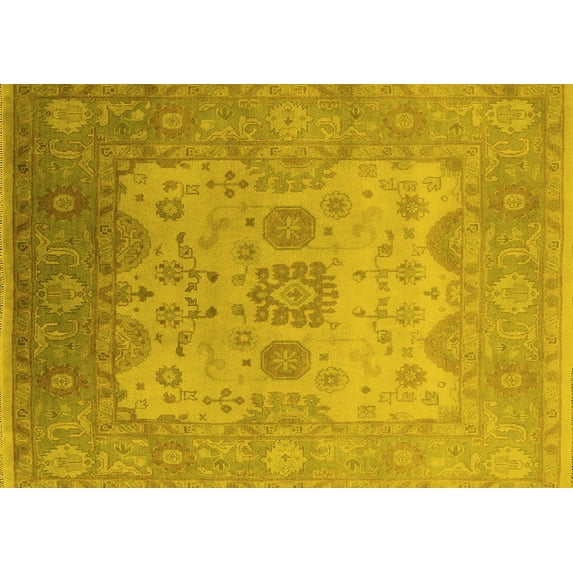 Ahgly Company Indoor Rectangle Oriental Yellow Industrial Area Rugs, 3' x 5'