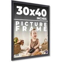 30x40 Frame Black Picture Frame - Complete Modern 30x40 Poster Frame Includes UV Acrylic Shatter