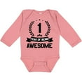 thumbnail image 3 of Inktastic 1 year of being awesome birthday black Boys or Girls Long Sleeve Baby Bodysuit, 3 of 5