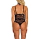 thumbnail image 4 of Mujer Encantadora Malla De Encaje Lencería Deep V Underwear Body Ropa De Dormir, Negro, S Inevent XX000104-01, 4 of 7