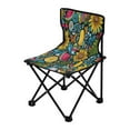 thumbnail image 2 of 600D Oxford Camping Chair Portable Foldable Chair Supports 220 lbs for Picnic, Fishing, Backpacking Vibrant and Colorful Graffiti Patterns, 2 of 8