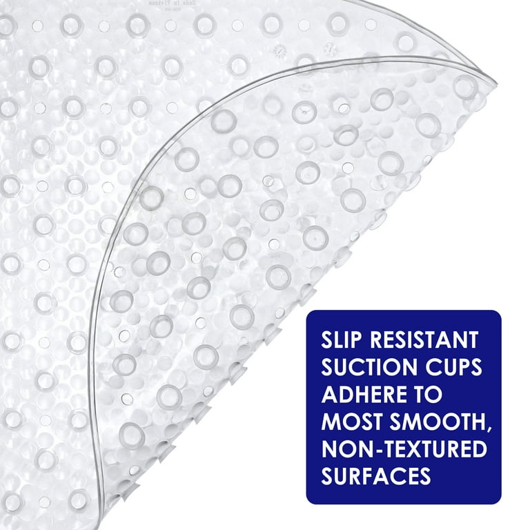 Bubbles Non-Slip Oval Bathtub Mat Clear Grey 28 L X 15 W 7215180 - The Home  Depot