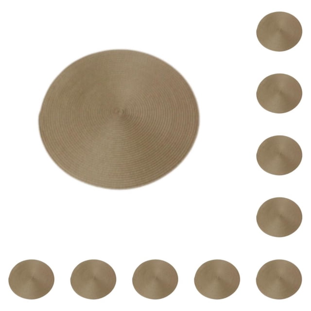 Manteles individuales redondos Moyic antideslizantes resistentes y duraderos color caqui 10Conjunto