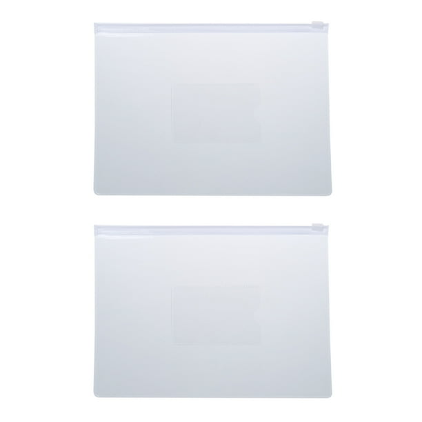 Transparente Blanco Tamano A5 Papel Deslizante Cremallera Carpetas Archivos Bolsas 40 Pcs