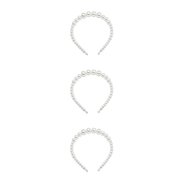 Sonducket Diadema de perlas Bandas para la cabeza resistentes al desgaste Chic Scrunchie Holder Regalos del día de San Valentín Tiaras para Type1 NO1