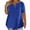 Blue, variant on MIXUE Boho Tops For Women Summer Solid Color V Neck Short Sleeve Casual Soft Basic Tee Shirts Sportswear,Yellow,XL