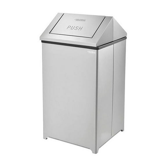 Global Industrial 40 Gallon Stainless Steel Swing Top Receptacle