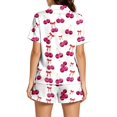 thumbnail image 3 of RMGVDSD Women's Pajama Sets Cute Printed Short Sleeve Sleepwear Casual Button Down Loungewear with Shorts 2 Piece Relaxed Fit Pajamas Set, 3 of 5
