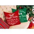 thumbnail image 3 of Farmhouse Christmas Pillow Covers 18x18 Set of 4 Winter Holiday Decorations Xmas Rustic Throw Cushion Case for Sofa Couch Home Decor (Sleigh Rides, Farm Fresh Tree, Cocoa, Candy Canes), 3 of 6