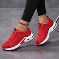 thumbnail image 3 of Running Shoes for Women Lace up Mesh Sneakers Antislip Air Cushion Breathable Tennis Shoes Lightweight Sneakers Red Size 7.5, 3 of 7