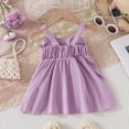 thumbnail image 5 of adviicd Robe pour Filles Robe d'Été à Volants Florale Bretelles Spaghetti Décontractée Robe Midi à Volants Violette,E, 5 of 5