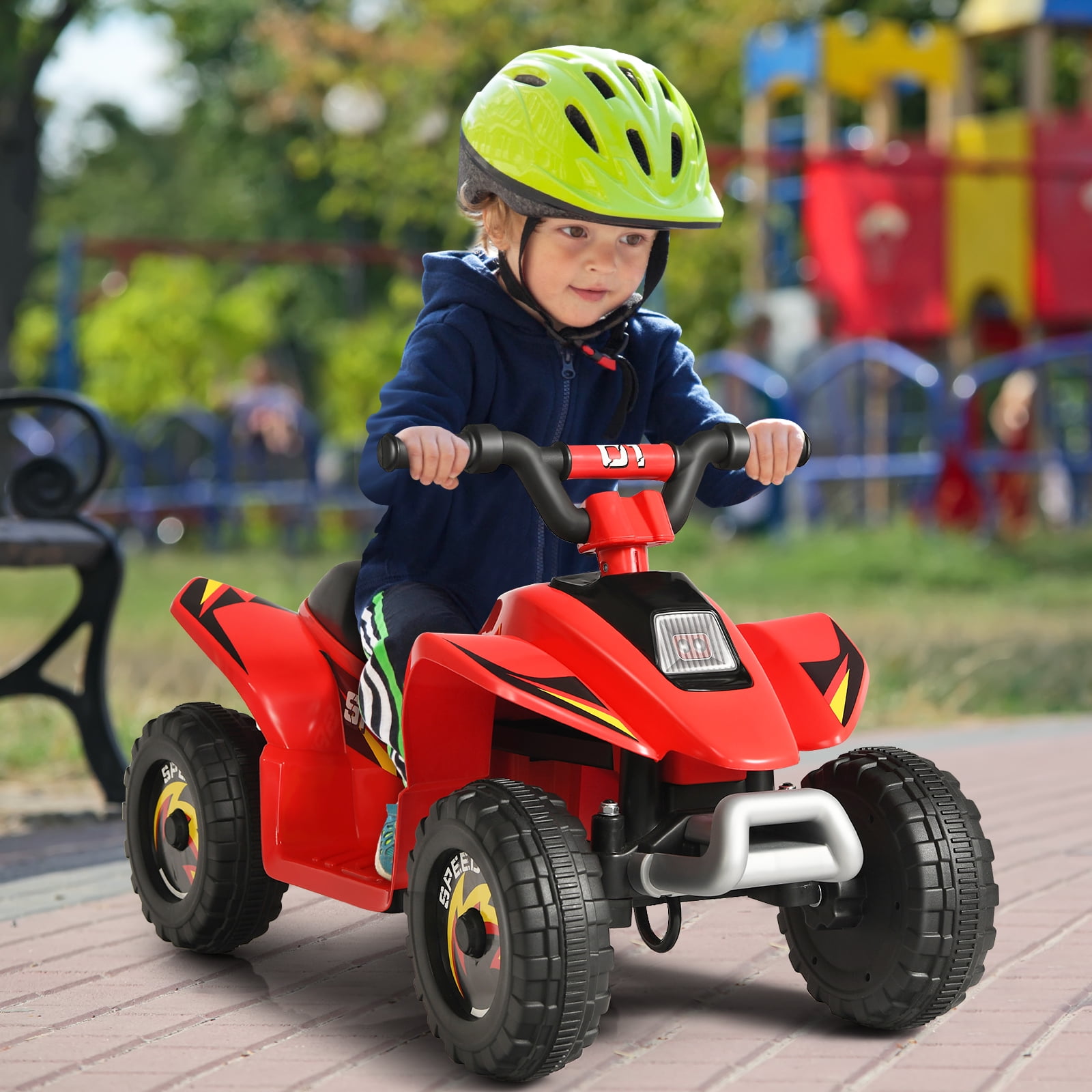 Infans 6V Kids Electric Quad ATV 4 Wheels Ride On Toy for Toddlers Forward&Reverse Red