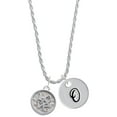 thumbnail image 1 of Delight Jewelry Silvertone Love Square - Round Seal Silvertone Script Initial Disc - O - Charm Necklace, 20"+3", 1 of 4