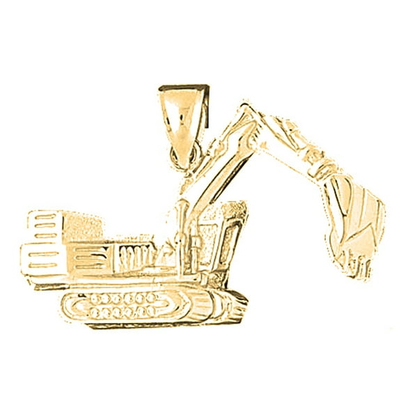 18K Yellow Gold Bulldozer Pendant - 24 mm