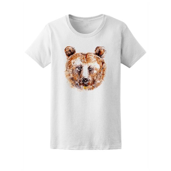 Beautiful Bear Watercolor Sketch T-Shirt Women -Image by Shutterstock, Female Small